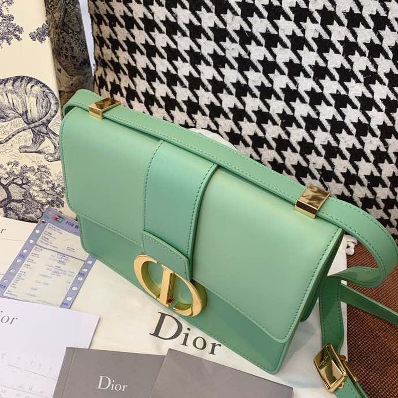 Top Quality MeTop Qualityum 30 Montaigne Bag Deep Mint Green Box For Women 24cm/9in CD