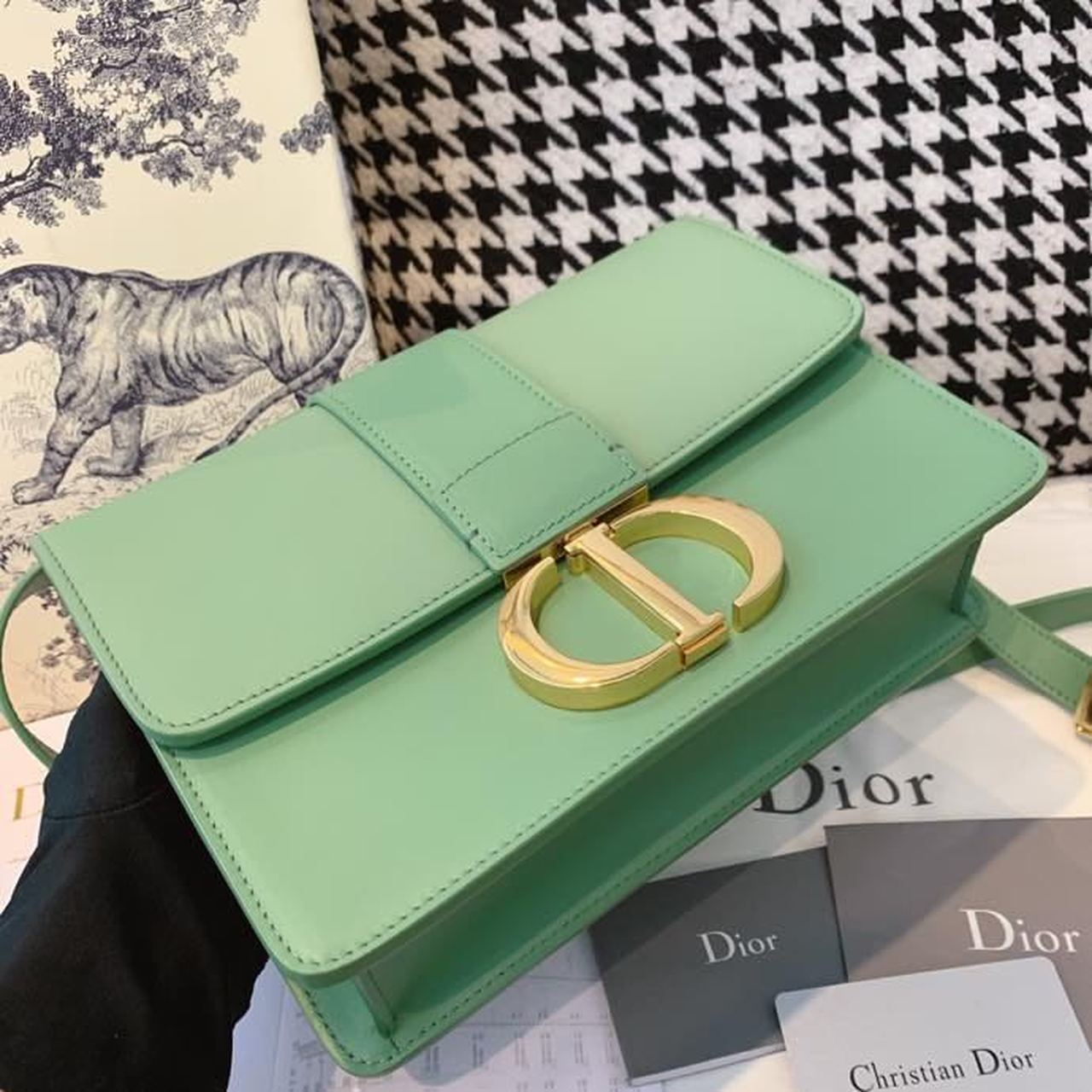Top Quality MeTop Qualityum 30 Montaigne Bag Deep Mint Green Box For Women 24cm/9in CD