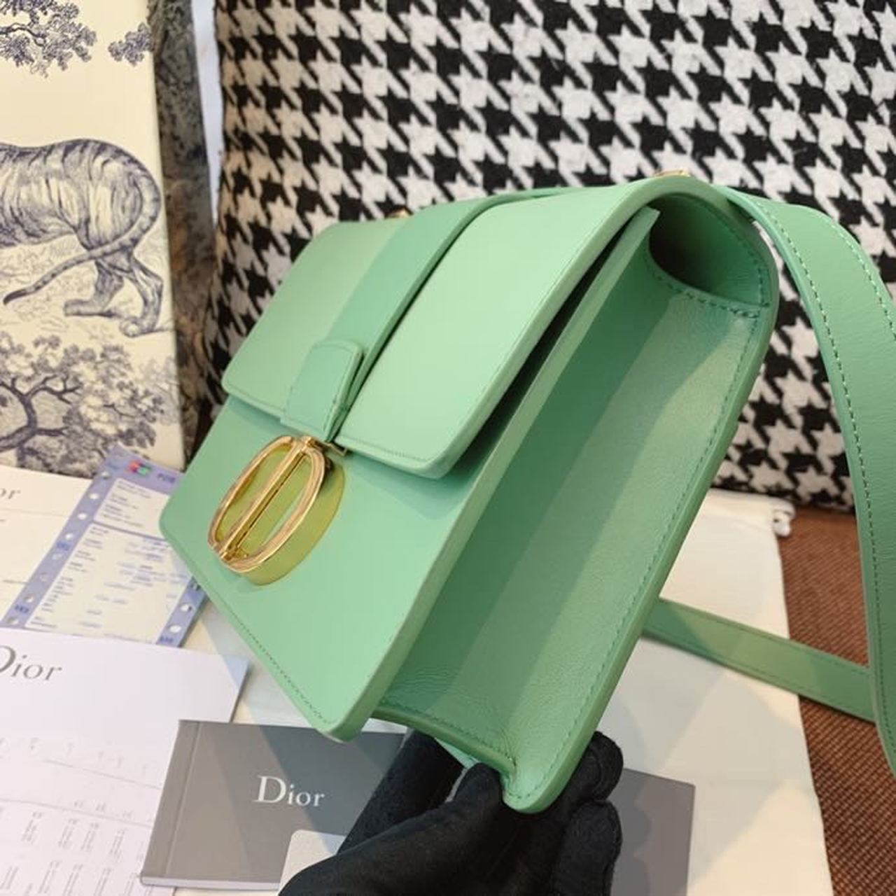Top Quality MeTop Qualityum 30 Montaigne Bag Deep Mint Green Box For Women 24cm/9in CD