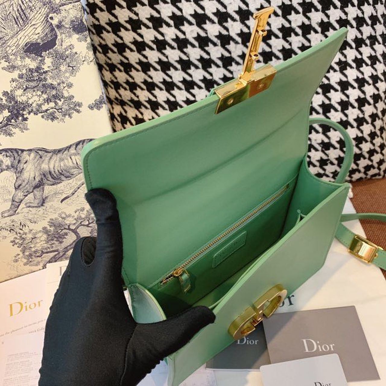 Top Quality MeTop Qualityum 30 Montaigne Bag Deep Mint Green Box For Women 24cm/9in CD