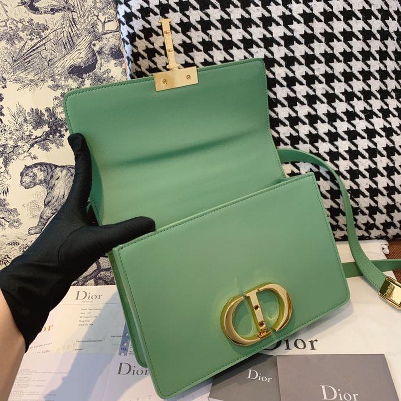 Top Quality MeTop Qualityum 30 Montaigne Bag Deep Mint Green Box For Women 24cm/9in CD