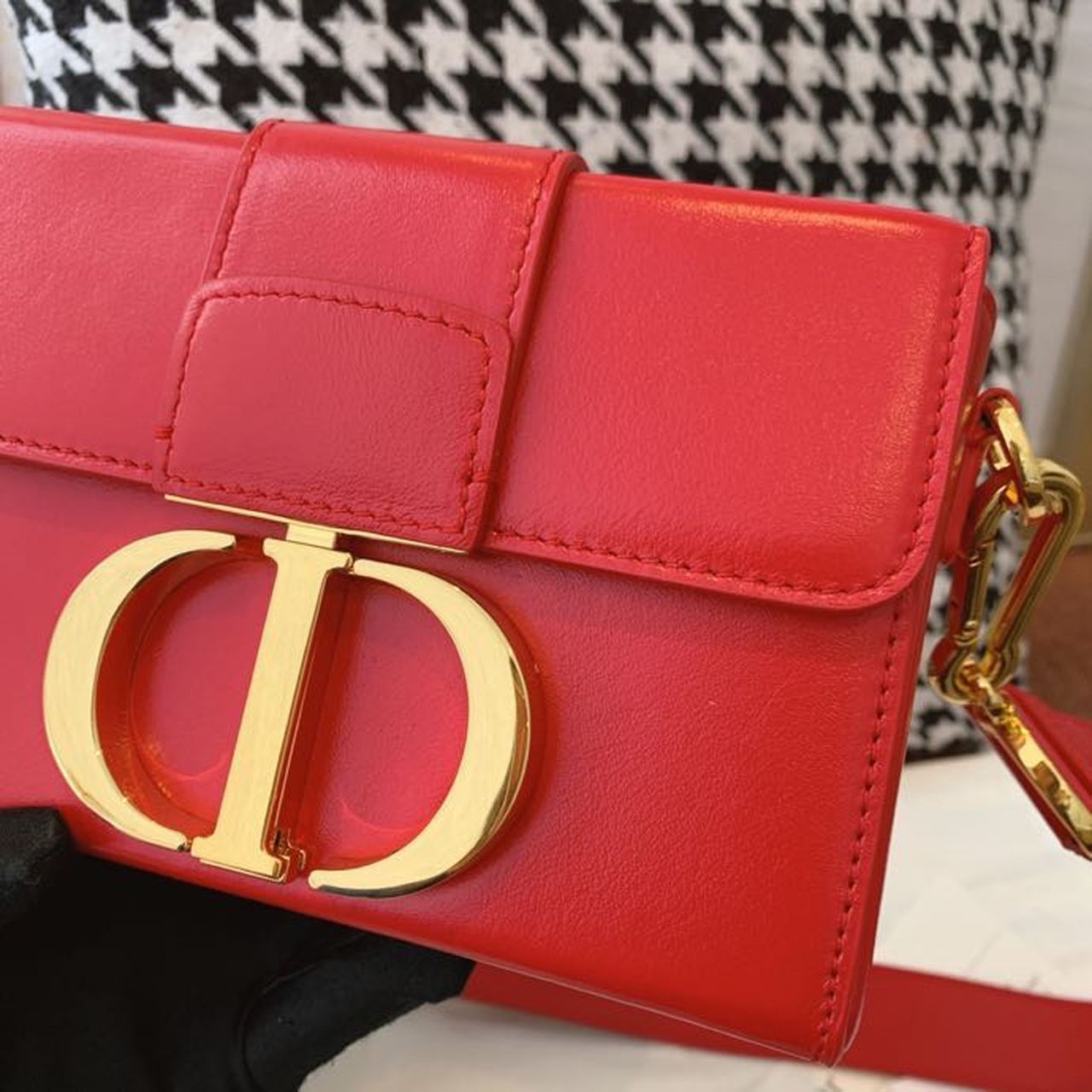 Top Quality Mini 30 Montaigne Bag Gold Toned Hardware Red For Women 18cm/7in CD
