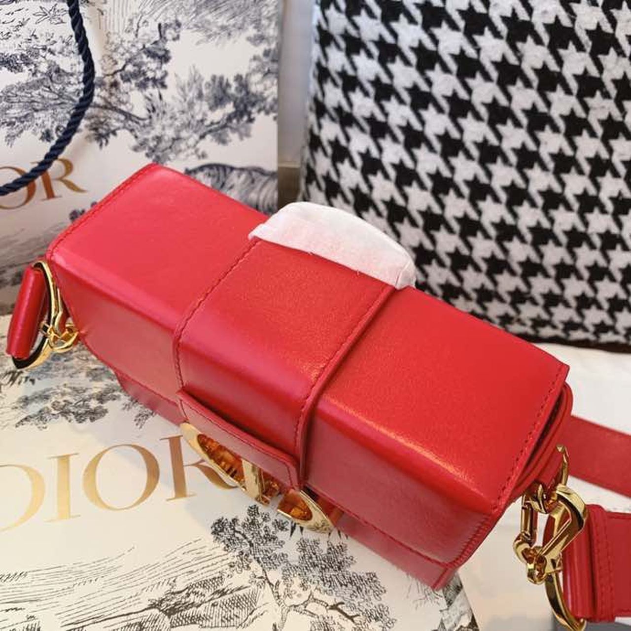 Top Quality Mini 30 Montaigne Bag Gold Toned Hardware Red For Women 18cm/7in CD