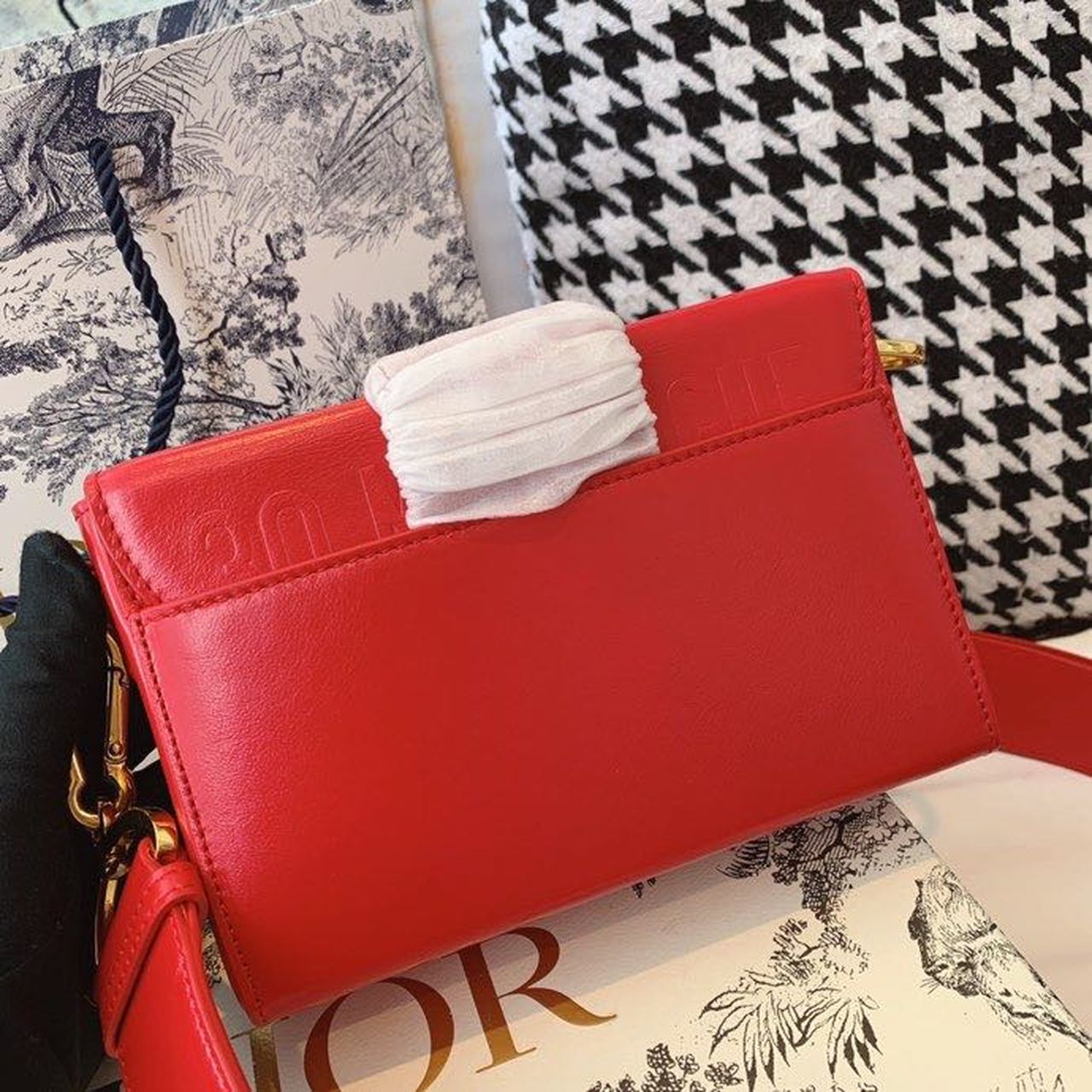 Top Quality Mini 30 Montaigne Bag Gold Toned Hardware Red For Women 18cm/7in CD