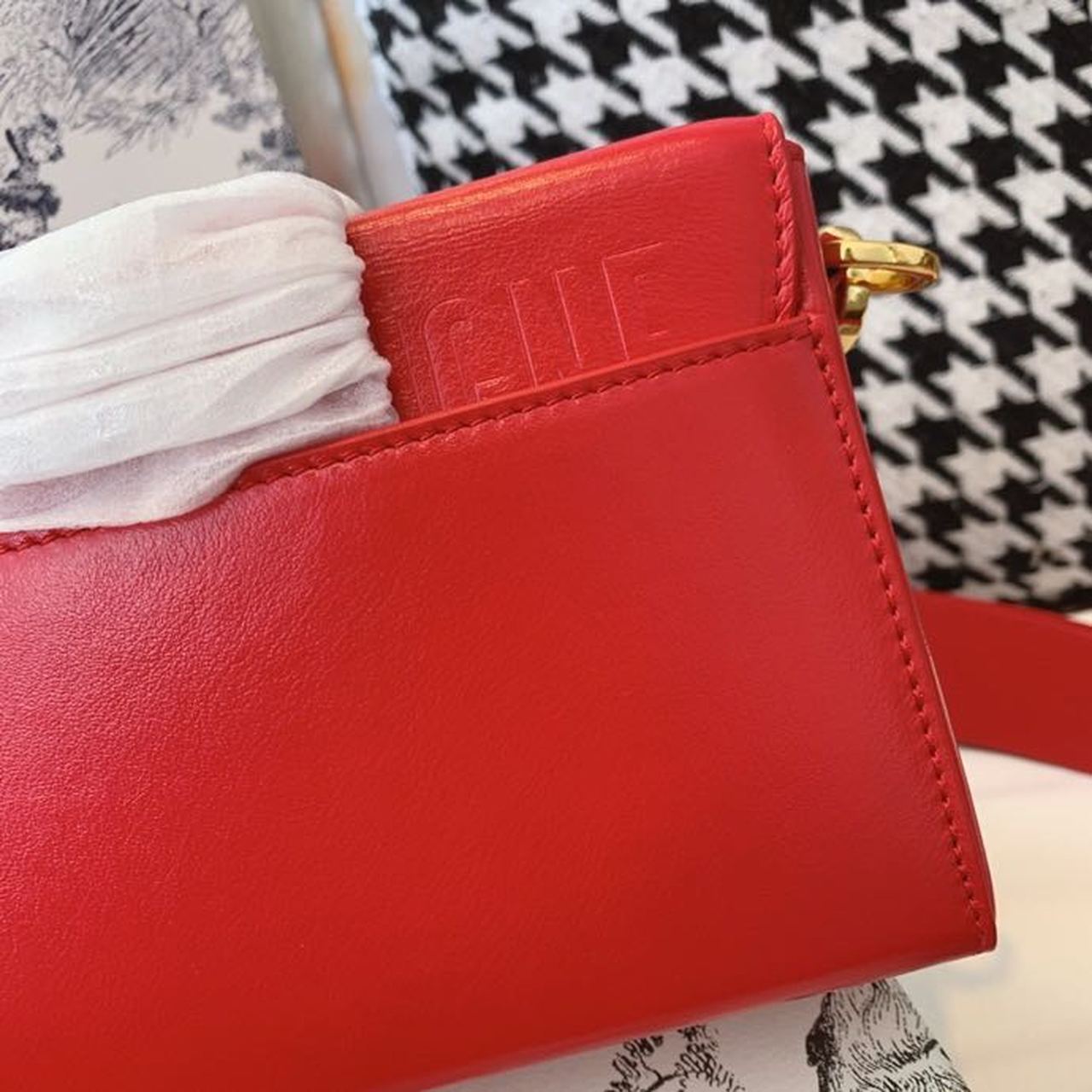 Top Quality Mini 30 Montaigne Bag Gold Toned Hardware Red For Women 18cm/7in CD