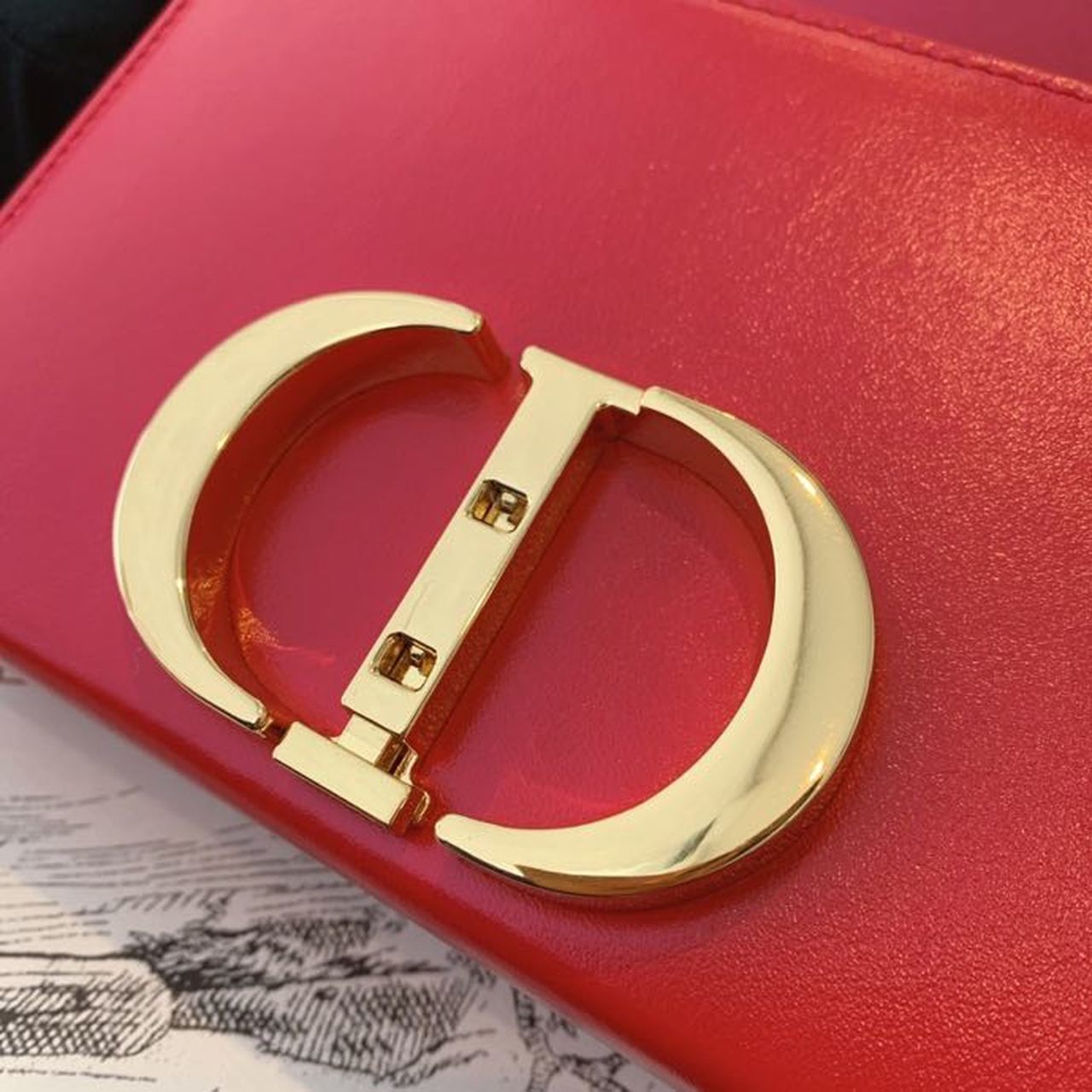 Top Quality Mini 30 Montaigne Bag Gold Toned Hardware Red For Women 18cm/7in CD