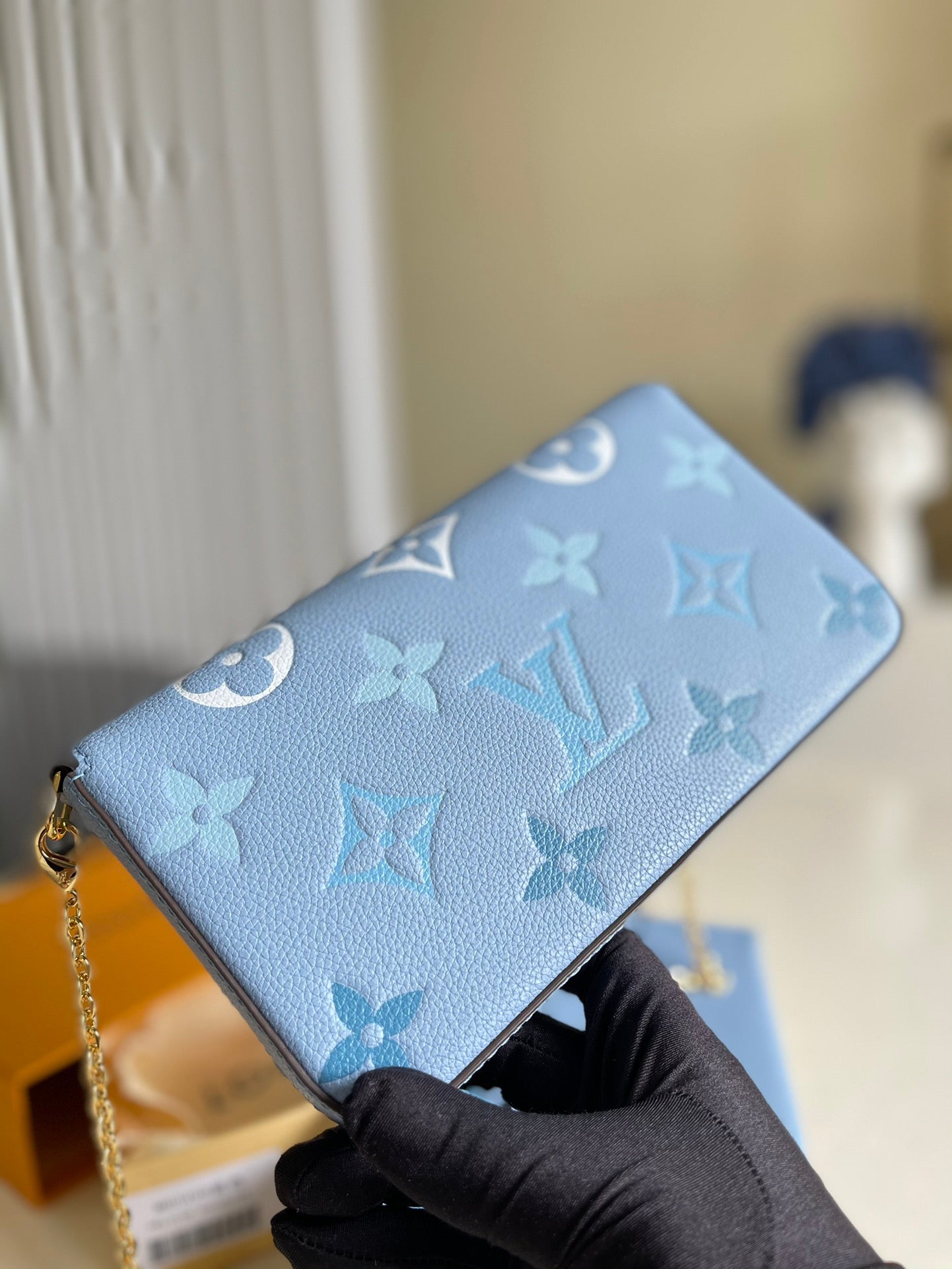Top Quality Felicie Pochette Tourterelle Blue Monogram Empreinte For Women, WoWallet 8.3in/21cm Top Quality