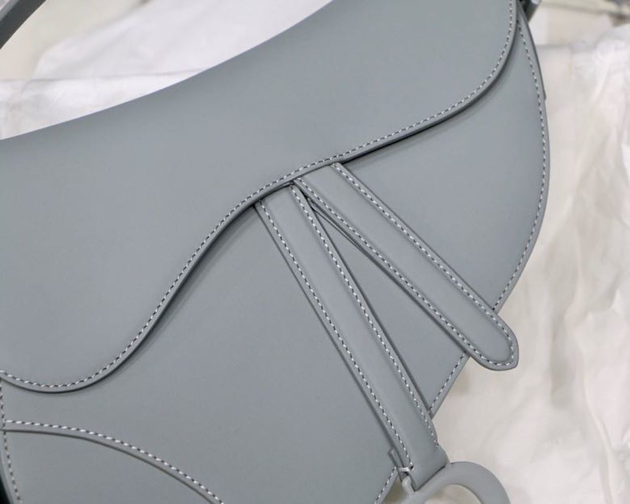 Top Quality Ultramatte Saddle Bag Light Blue Grained Gold Toned Hardware For Women 25cm/10in CD