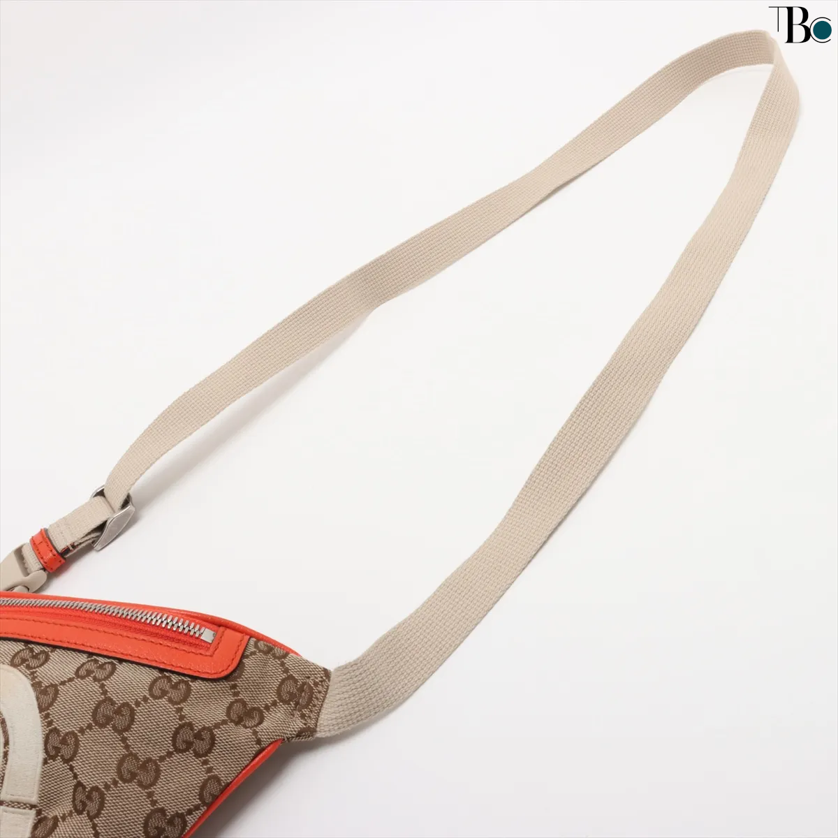 Gucci Ophidia Zip Belt Bag Gg Velvet Beige Canvas Clutche & Pouche Bag ( )