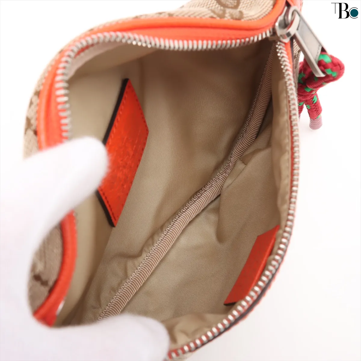 Gucci Ophidia Zip Belt Bag Gg Velvet Beige Canvas Clutche & Pouche Bag ( )