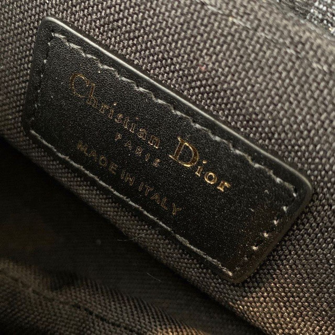 Top Quality Saddle Bag Black Oblique Embroidered Canvas Gold Toned Hardware For Women 19.5cm/7.6in CD