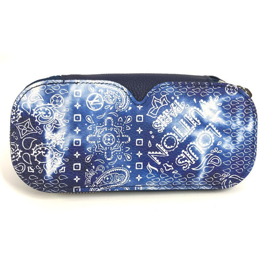 LOUIS VUITTON glasses case GI0764 leather blue monogram bandana Etui Lunet GM unisex(Unisex)