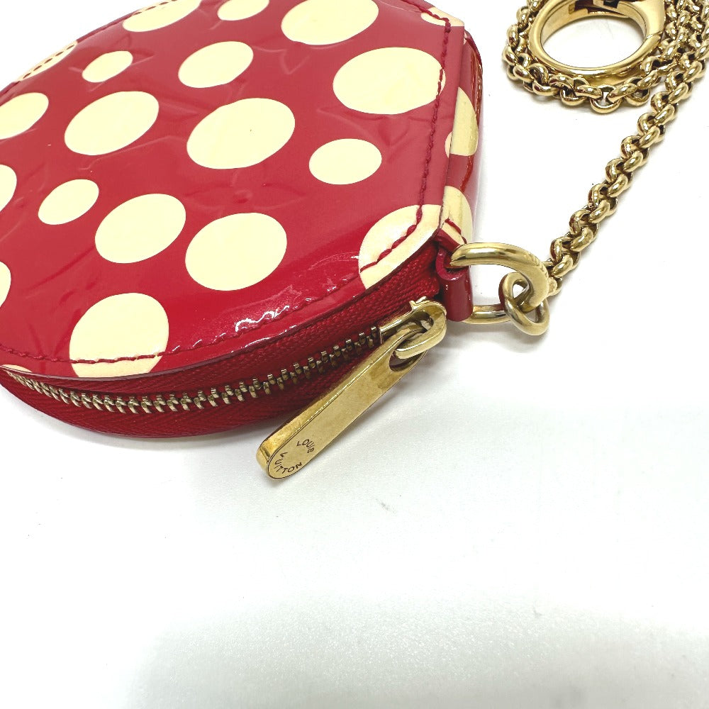 LOUIS VUITTON Coin case M91570 Patent leather Red Monogram Vernis Yayoi Kusama collaboration portomone chapeau dot infinity Women  d