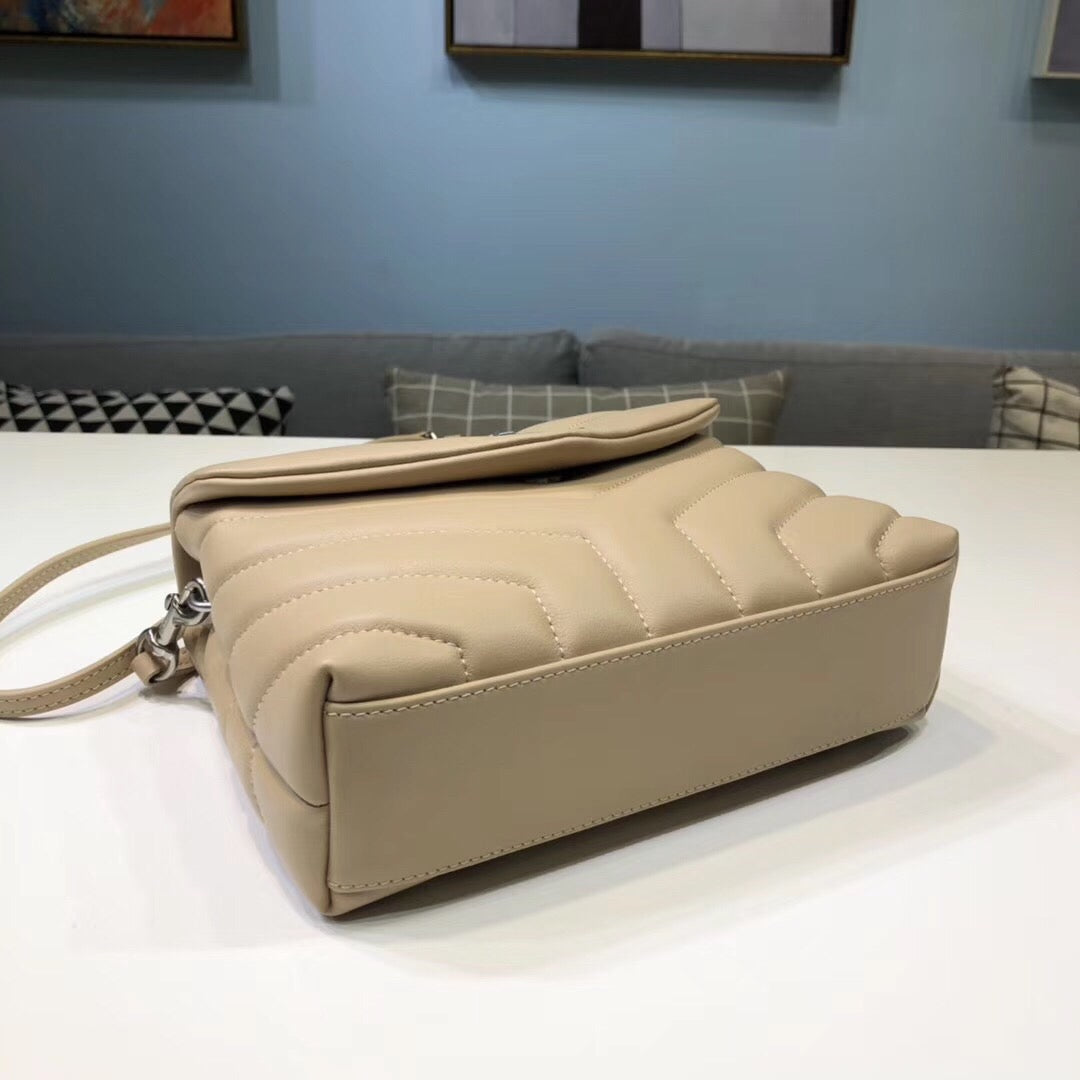 Top Quality Loulou Mini Shoulder Bag White For Women 7in/18cm YSL