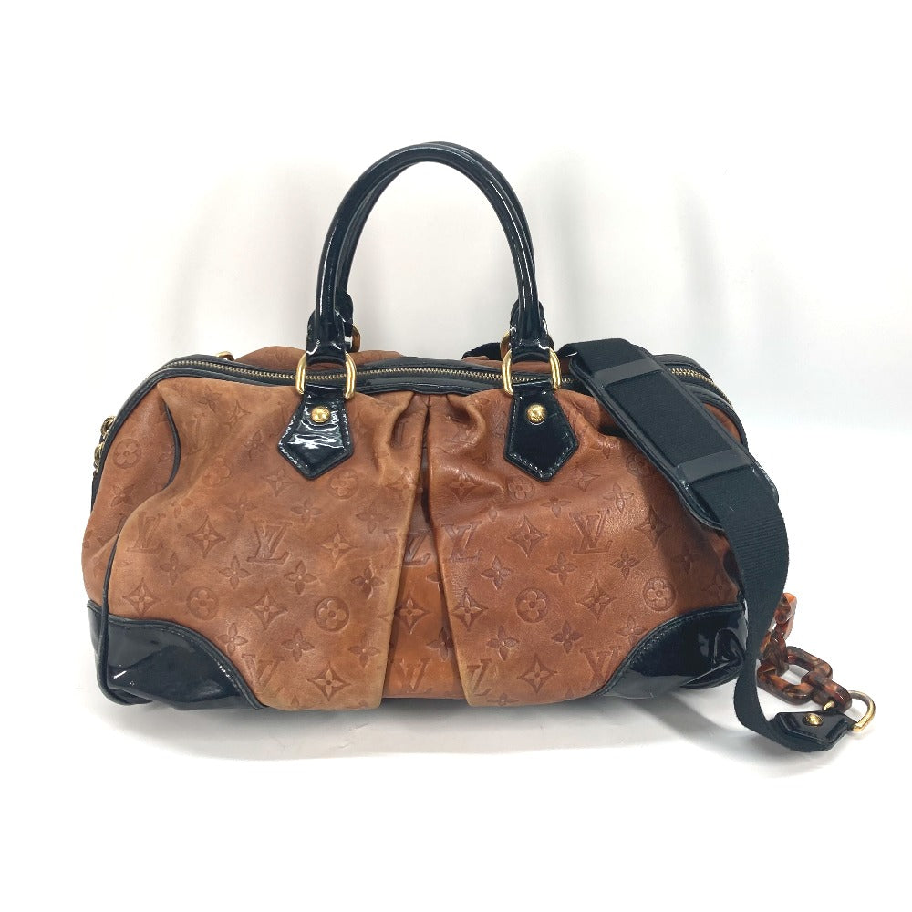 LOUIS VUITTON Boston Duffel bag M95299 Leather / patent leather Brown Monogram emboss Stephen Women  d