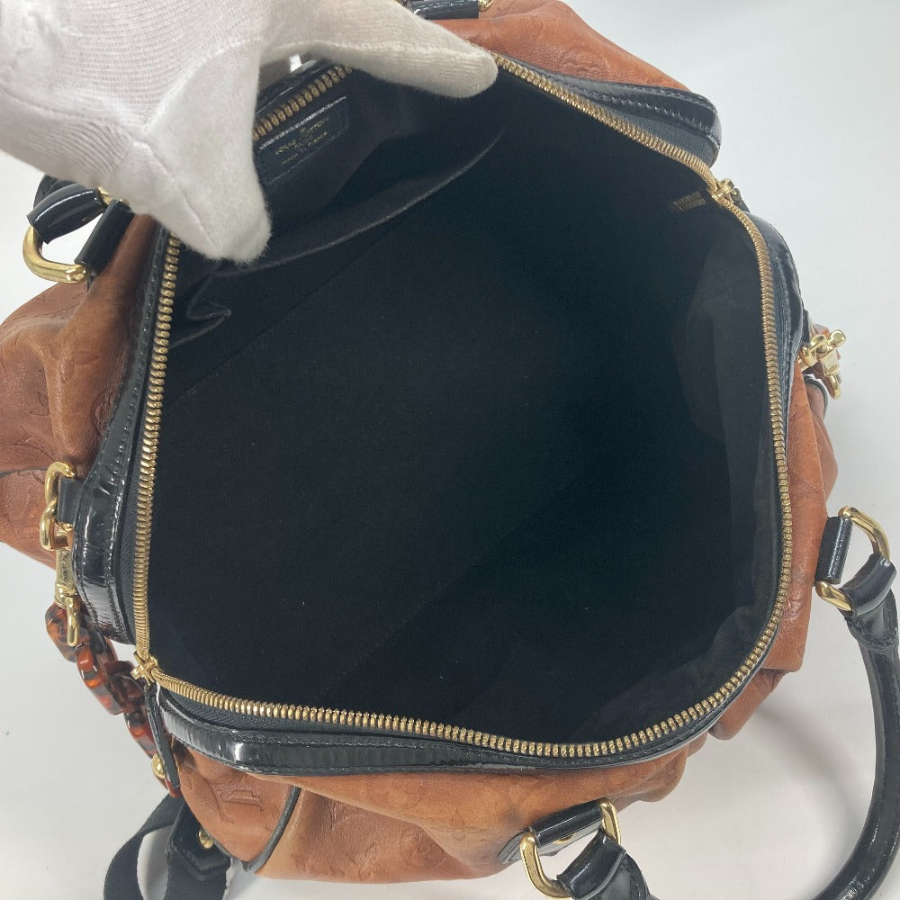 LOUIS VUITTON Boston Duffel bag M95299 Leather / patent leather Brown Monogram emboss Stephen Women  d
