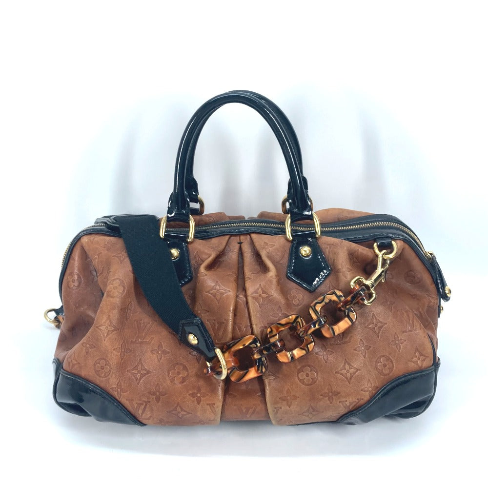 LOUIS VUITTON Boston Duffel bag M95299 Leather / patent leather Brown Monogram emboss Stephen Women  d