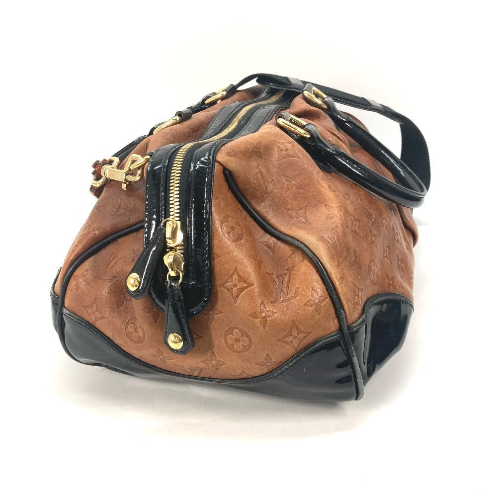LOUIS VUITTON Boston Duffel bag M95299 Leather / patent leather Brown Monogram emboss Stephen Women  d
