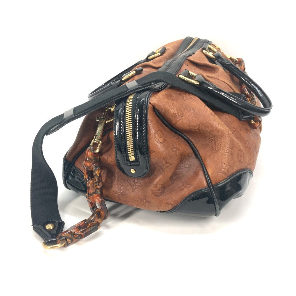 LOUIS VUITTON Boston Duffel bag M95299 Leather / patent leather Brown Monogram emboss Stephen Women  d