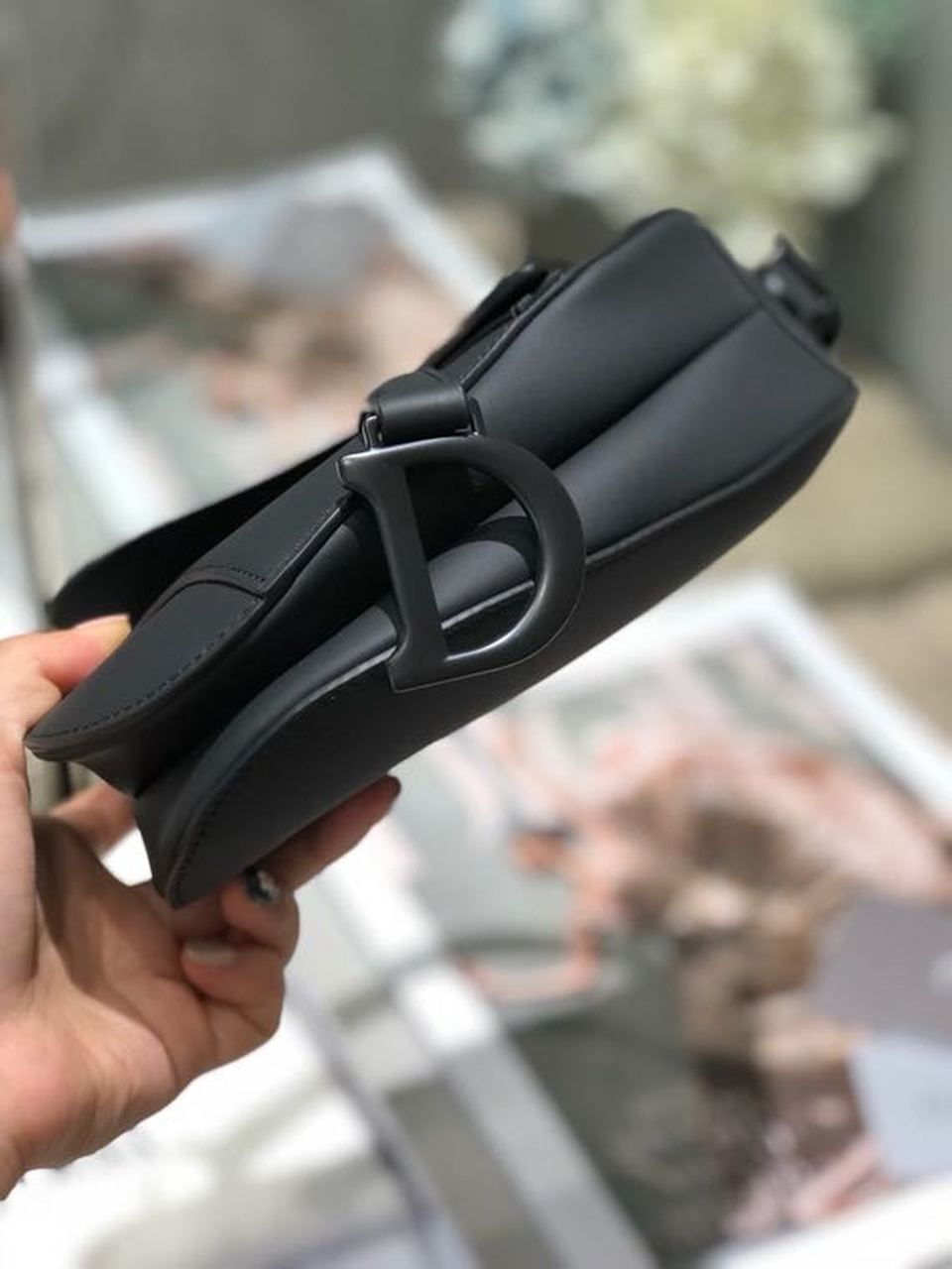 Top Quality Mini Saddle Bag Black Ultramatte For Women 19.5cm/7.6in CD