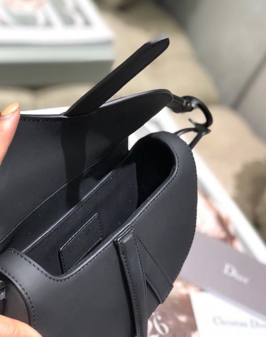 Top Quality Mini Saddle Bag Black Ultramatte For Women 19.5cm/7.6in CD