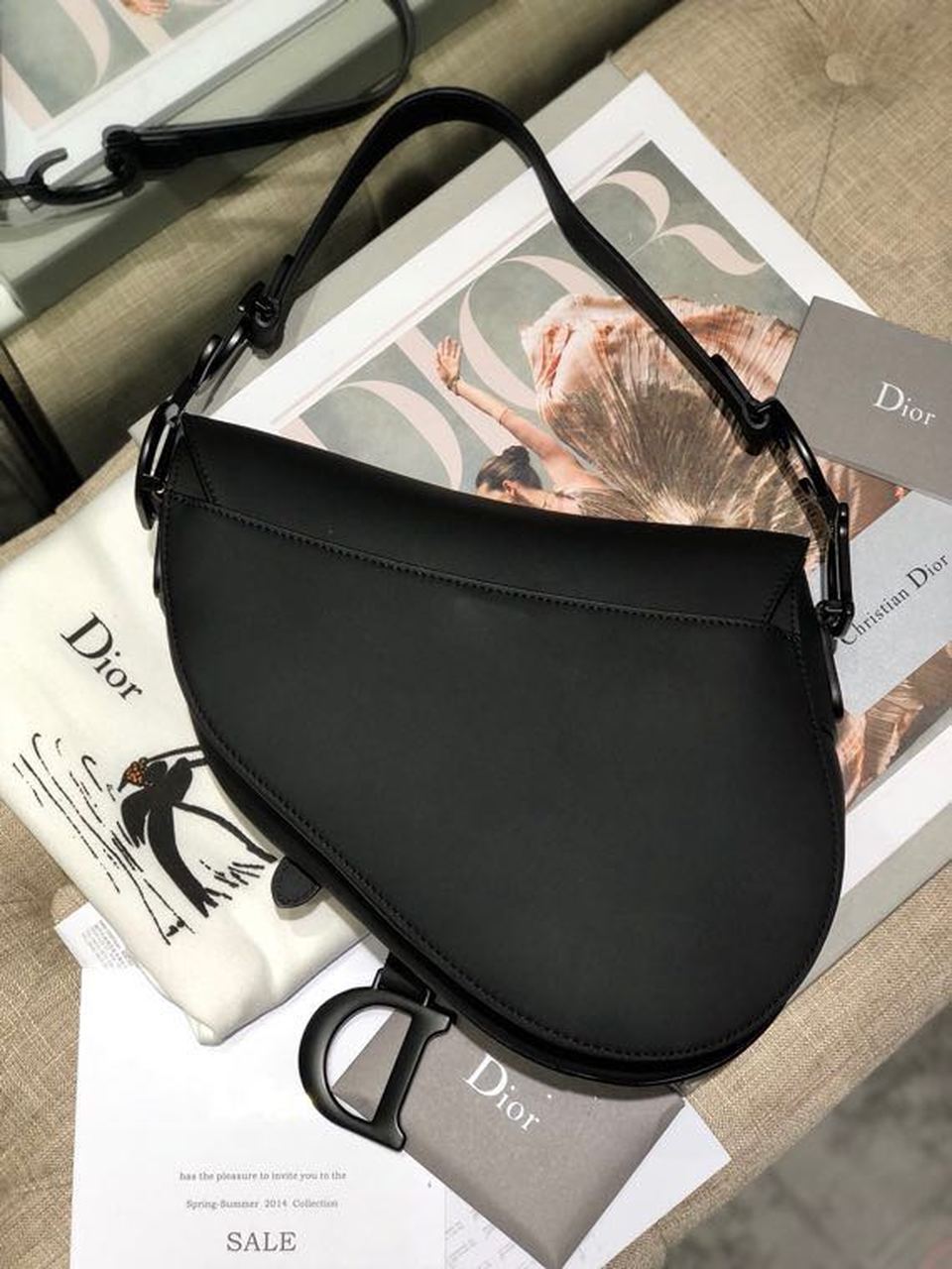 Top Quality Saddle Bag Black For Women 10in/26cm CD M0446SLLO_M989
