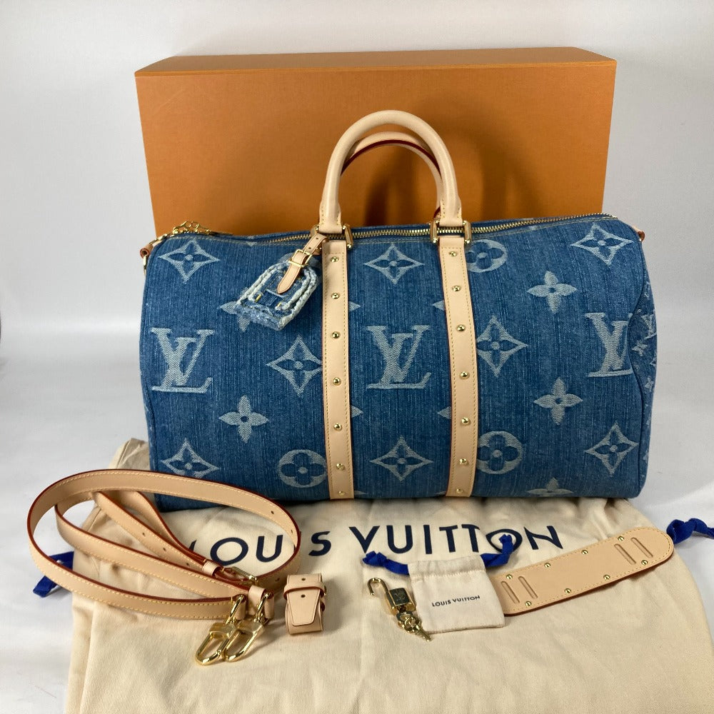 LOUIS VUITTON Boston Duffel bag M24315 Monogram denim blue New LV Remix Keepall ?bandouliere 45