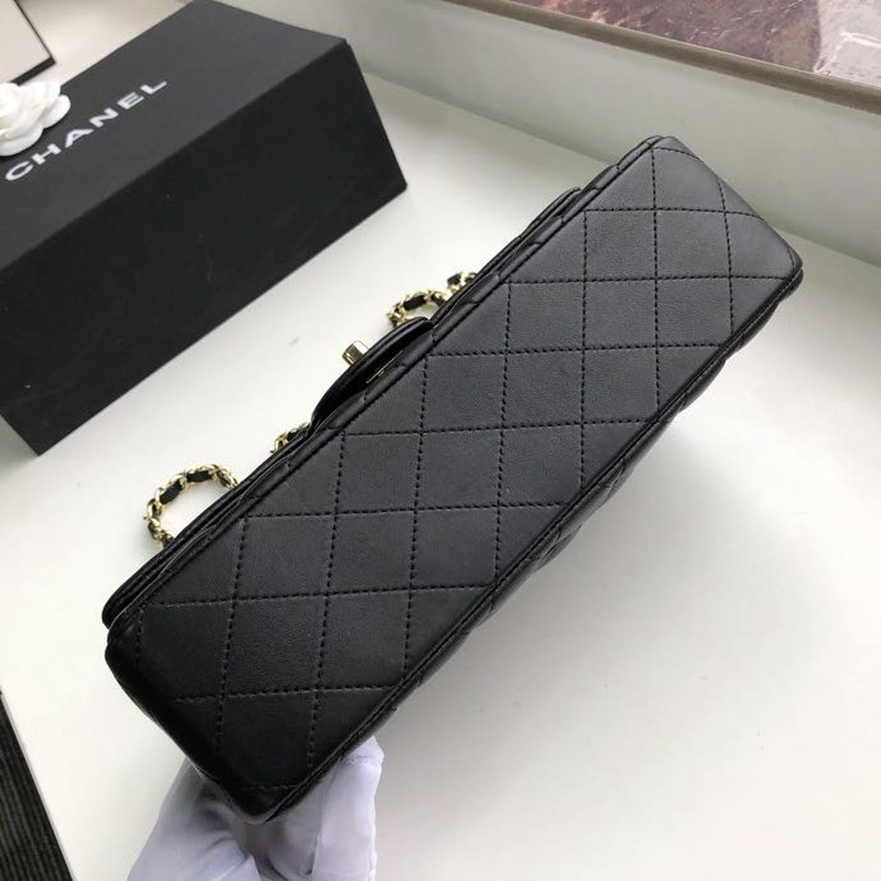 CHL Classic Handbag Gold Toned Hardware Black For Women, Women’s Bags, Shoulder And Crossbody Bags 10in/26cm A01112