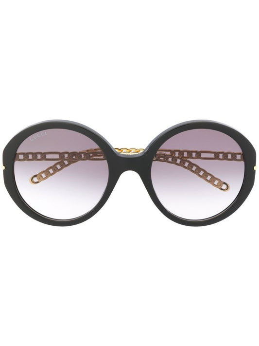 Gucci - round-frame sunglasses - women - Acetate - One Size - Black