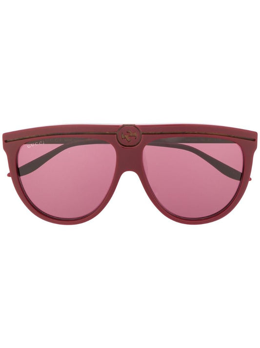 Gucci - round-frame sunglasses - women - Acetate - One Size - Red