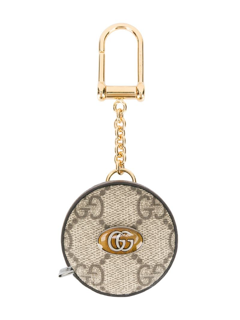 Gucci - Ophidia GG measuring tape keychain - women - Leather - One Size - Neutrals