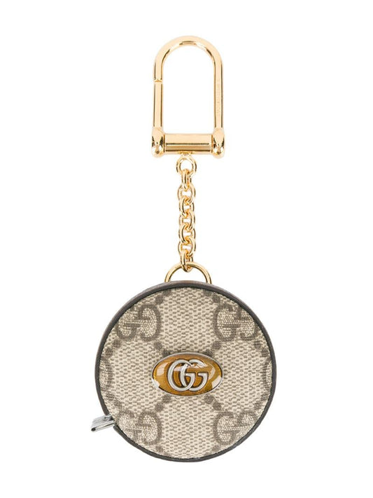 Gucci - Ophidia GG measuring tape keychain - women - Leather - One Size - Neutrals