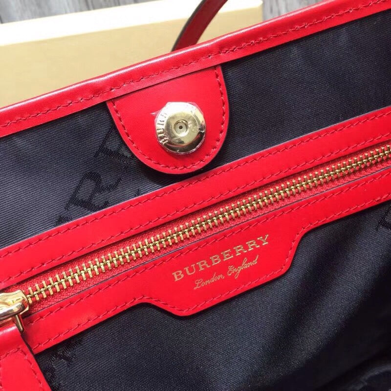 Top Quality The Small Canter Horseferry Check Tote Red For Women, Women’s Bags 11.6in/29.5cm