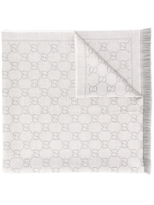 Gucci - Sten monogram scarf - women - Wool - One Size - Grey
