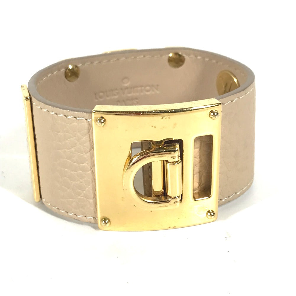 LOUIS VUITTON Bangle M6538�@ leather beige Brasserie SO LV Women 17