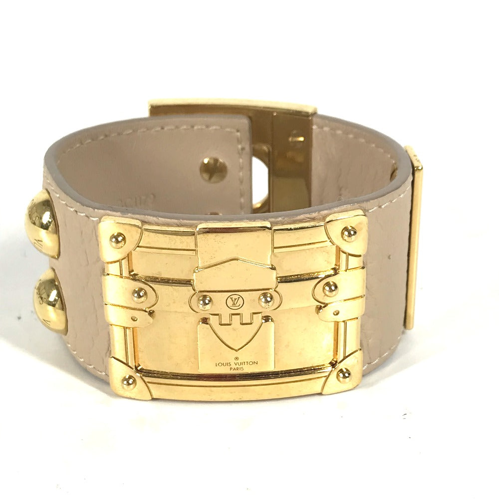 LOUIS VUITTON Bangle M6538�@ leather beige Brasserie SO LV Women 17