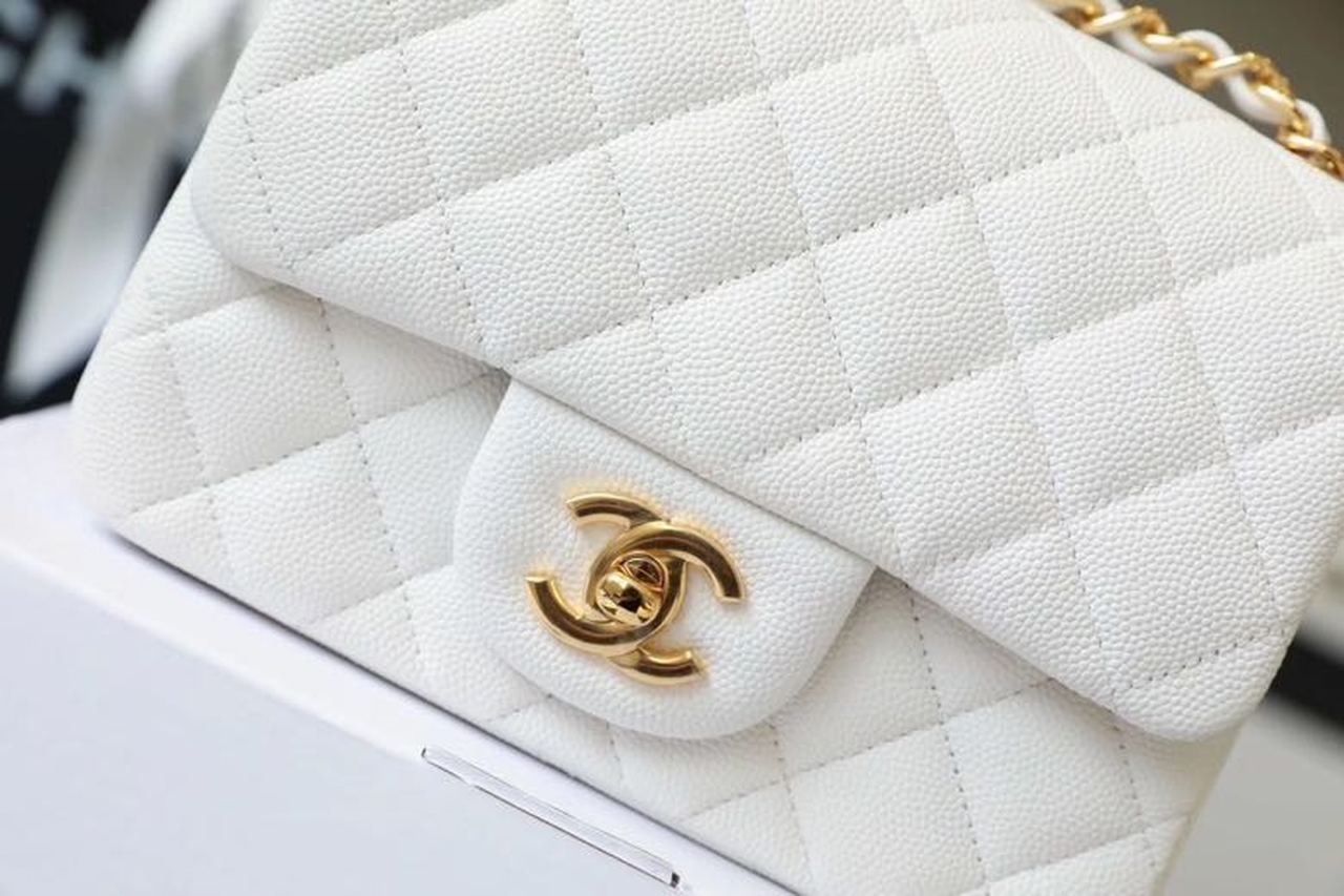 CHL Classic Mini Top Qualityap Bag Golden Hardware White For Women 6.6in/17cm A35200