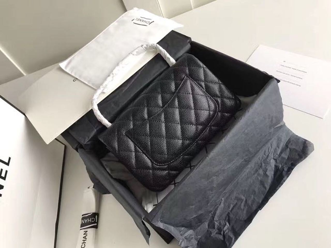CHLSmall Classic Handbag Silver Hardware Black For Women, Women’s Bags, Shoulder and Crossbody Bags 7.8in/20cm A01113
