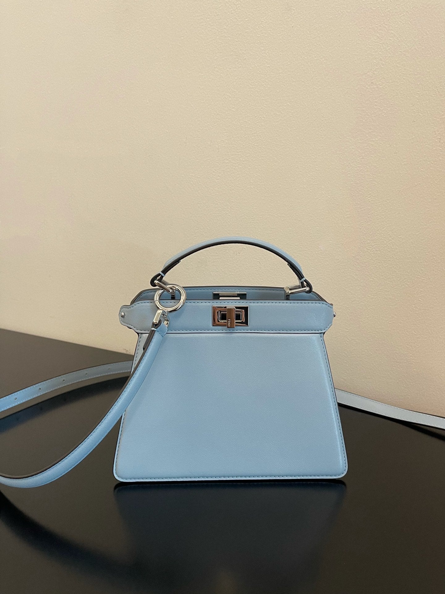 Top QualityTop Quality Peekaboo ISeeU Petite Light Blue Small Bag For Woman 20cm/8in