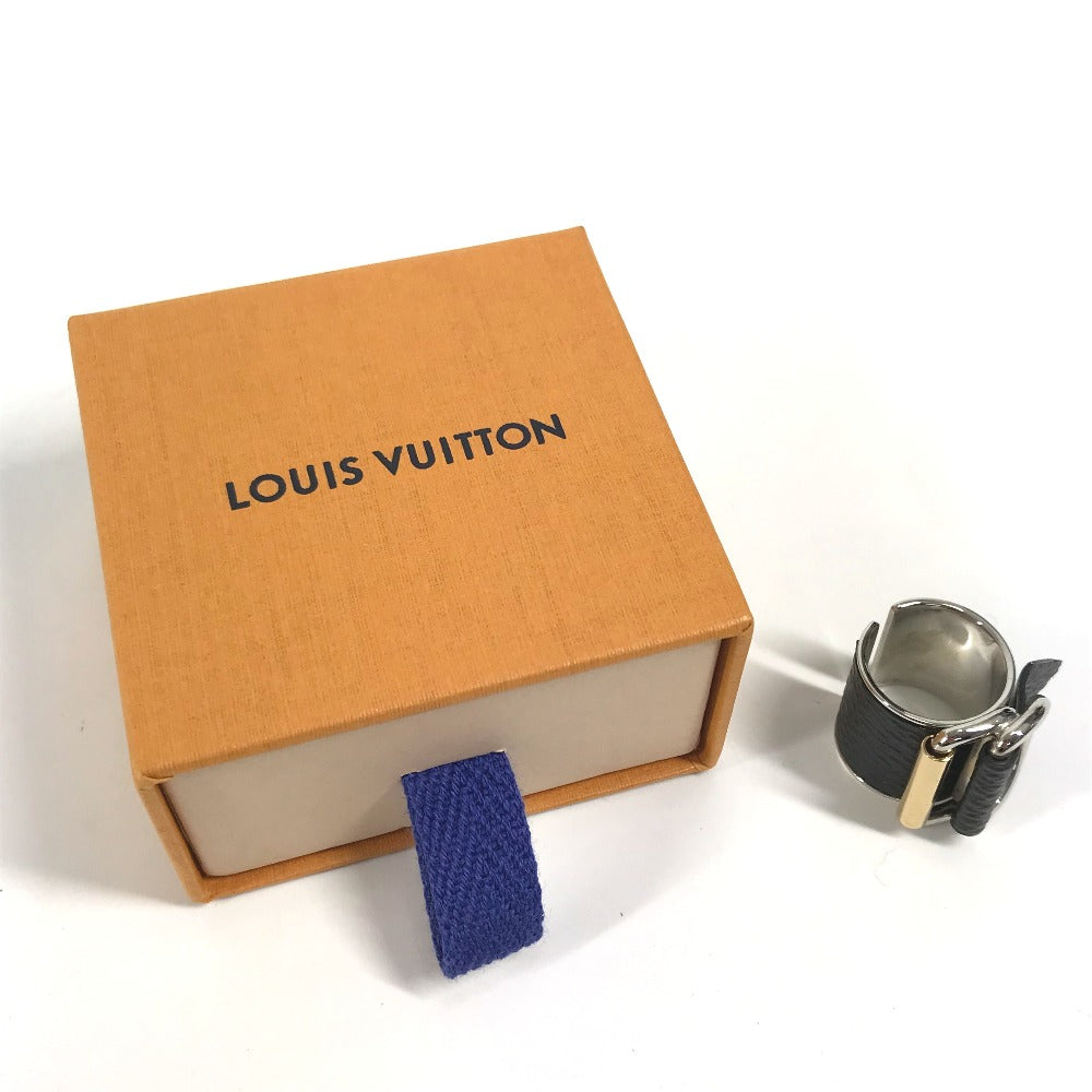 LOUIS VUITTON Ring MP0669�@ Leather, Metal black logo mens S