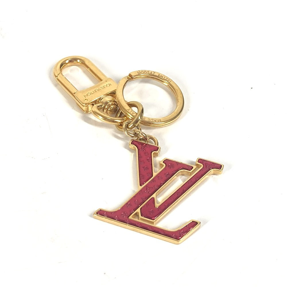 LOUIS VUITTON key ring M00547 metal Red LV logo Porto Clé LV Nanogram
