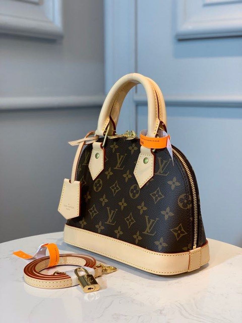 Top Quality Alma BB Monogram Canvas Beige For Women,  Shoulder And Crossbody Bags 9.2in/23.5cm Top Quality M53152