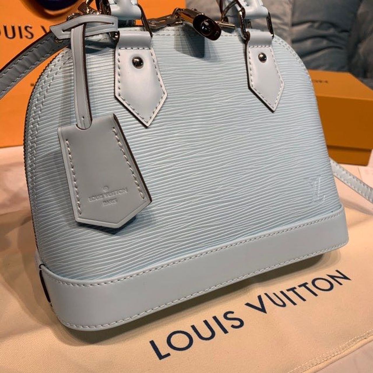 Top Quality Alma BB Epi Seaside Blue For Women, Womens Handbags, Shoulder And Crossbody Bags 9.2in/23.5cm Top Quality M56206