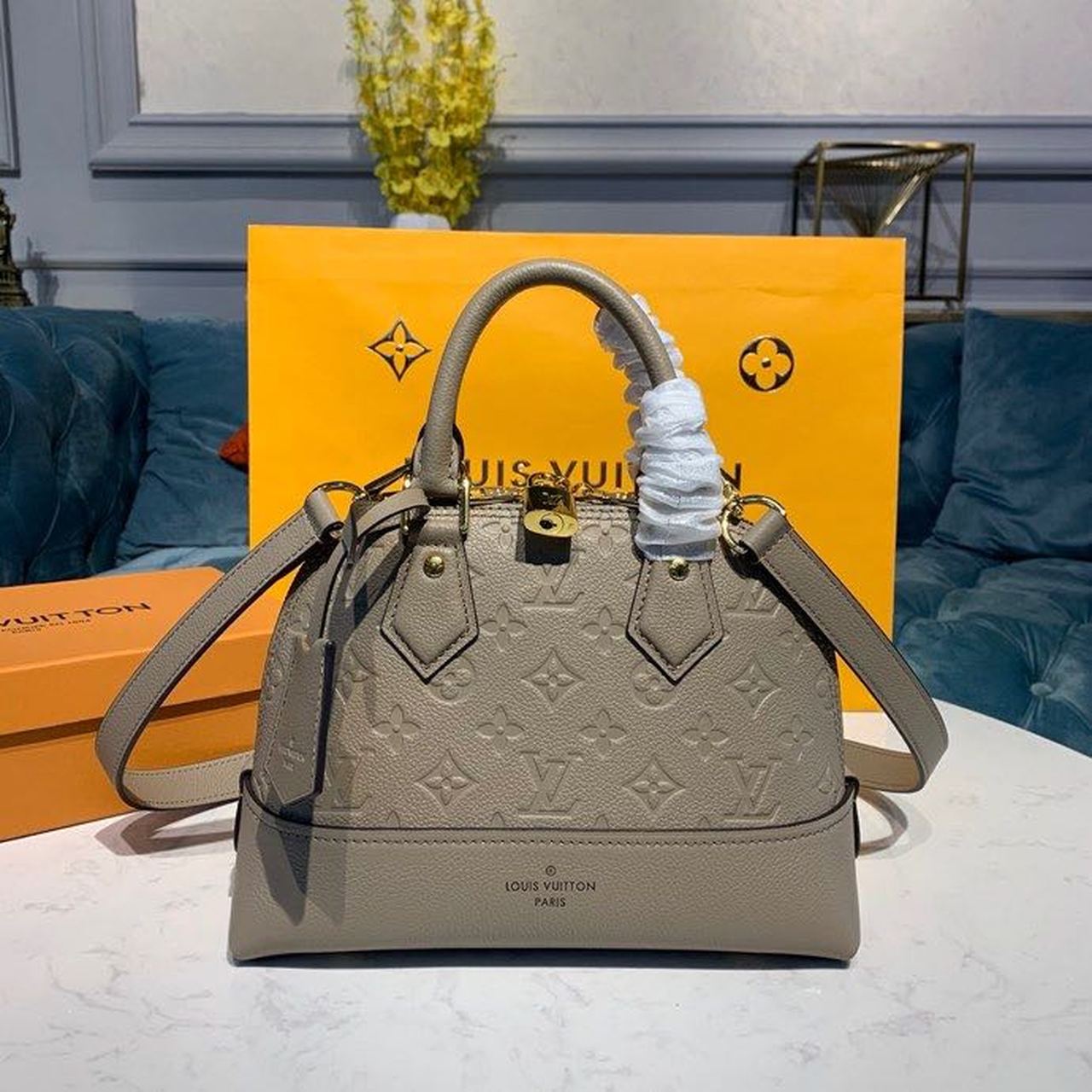 Top Quality Neo Alma BB Monogram Empreinte Galet Grey For Women,  Shoulder And Crossbody Bags 9.8in/25cm Top Quality