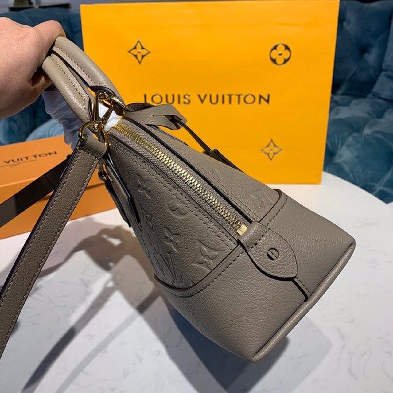 Top Quality Neo Alma BB Monogram Empreinte Galet Grey For Women,  Shoulder And Crossbody Bags 9.8in/25cm Top Quality