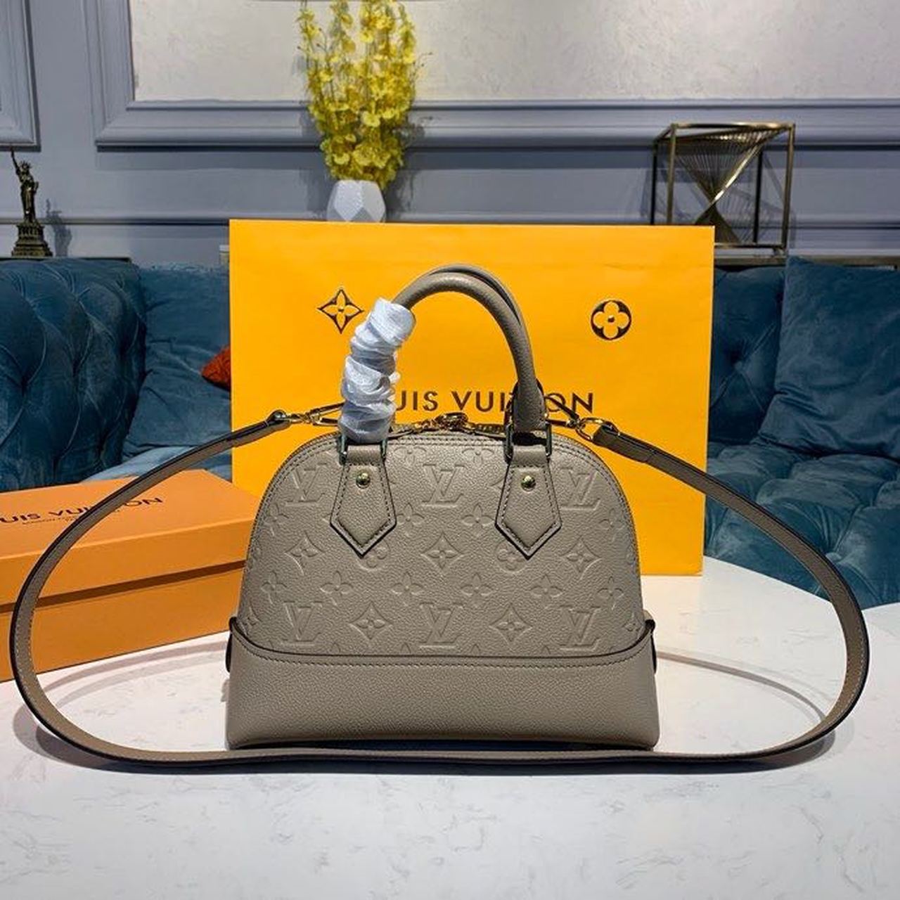 Top Quality Neo Alma BB Monogram Empreinte Galet Grey For Women,  Shoulder And Crossbody Bags 9.8in/25cm Top Quality