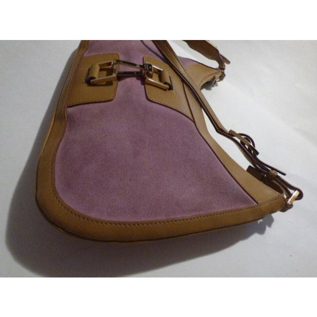 Gucci   Pink Suede And Camel Leather Hobo Bag