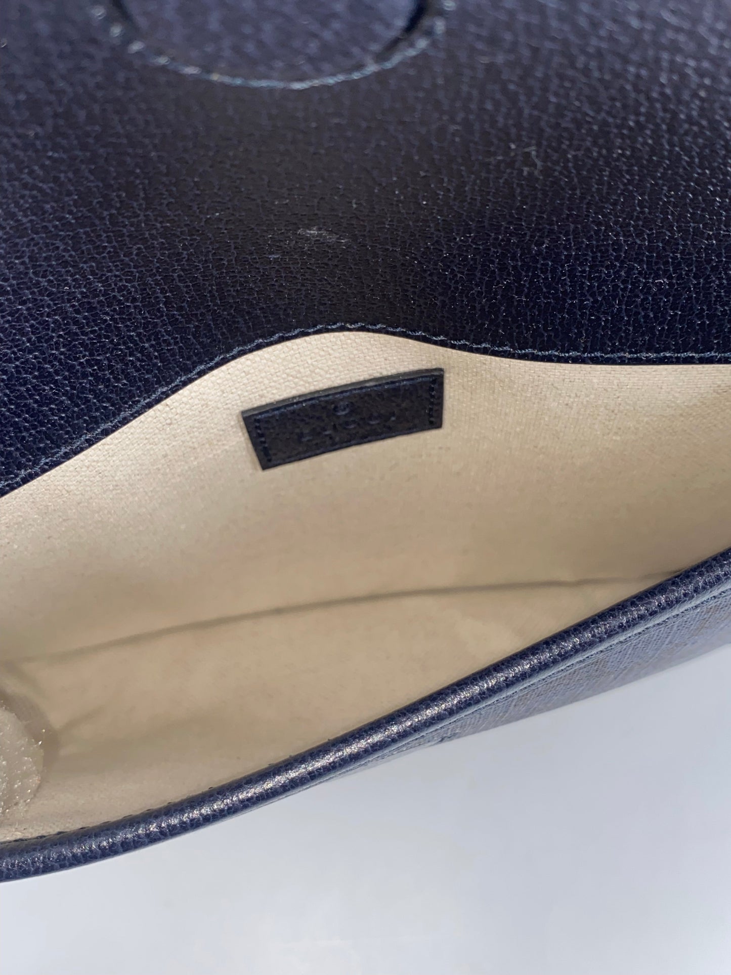 Gucci Flap Belt Bag Gg Canvas Navy Canvas Shoulder Bag Bag ( )