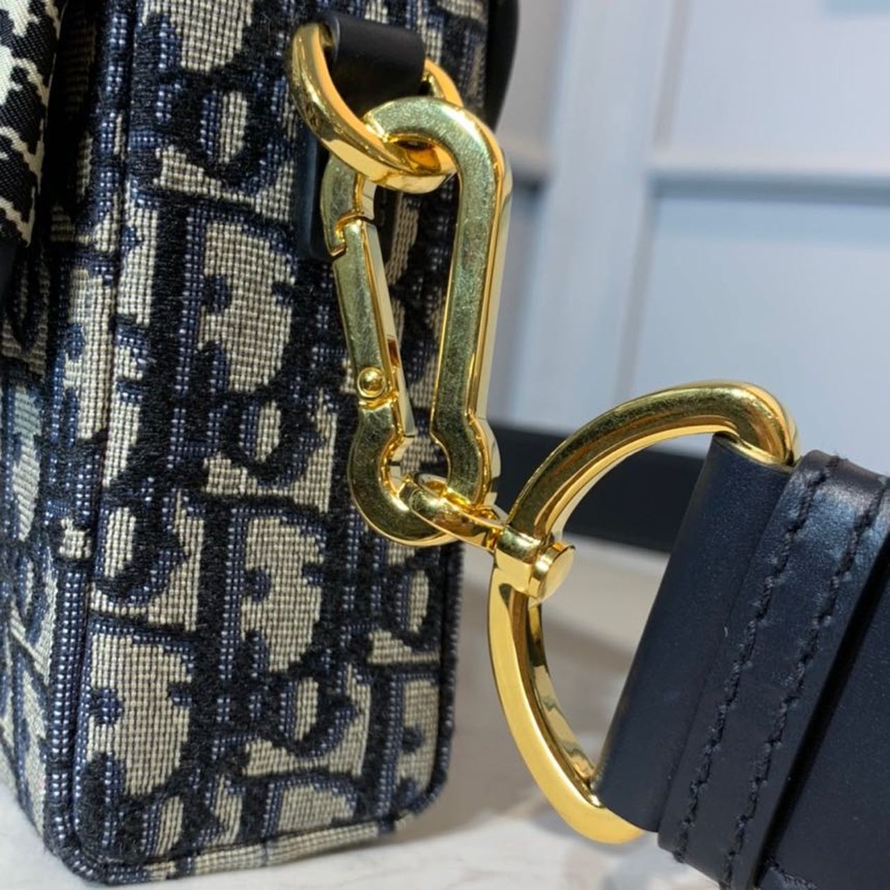 Top Quality 30 Montaigne Box Bag Blue Oblique For Women17.5cm/7in FD Gold Toned Hardware CD