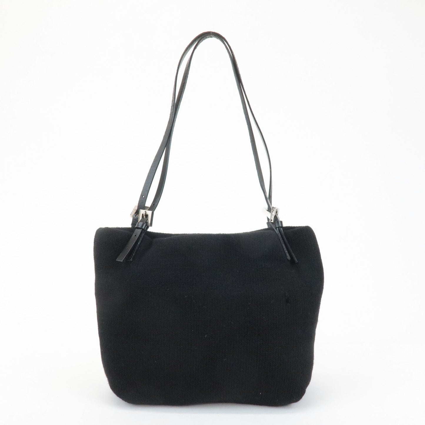 FENDI Wool Leather Tote Bag Shoulder Bag Black 26633  d